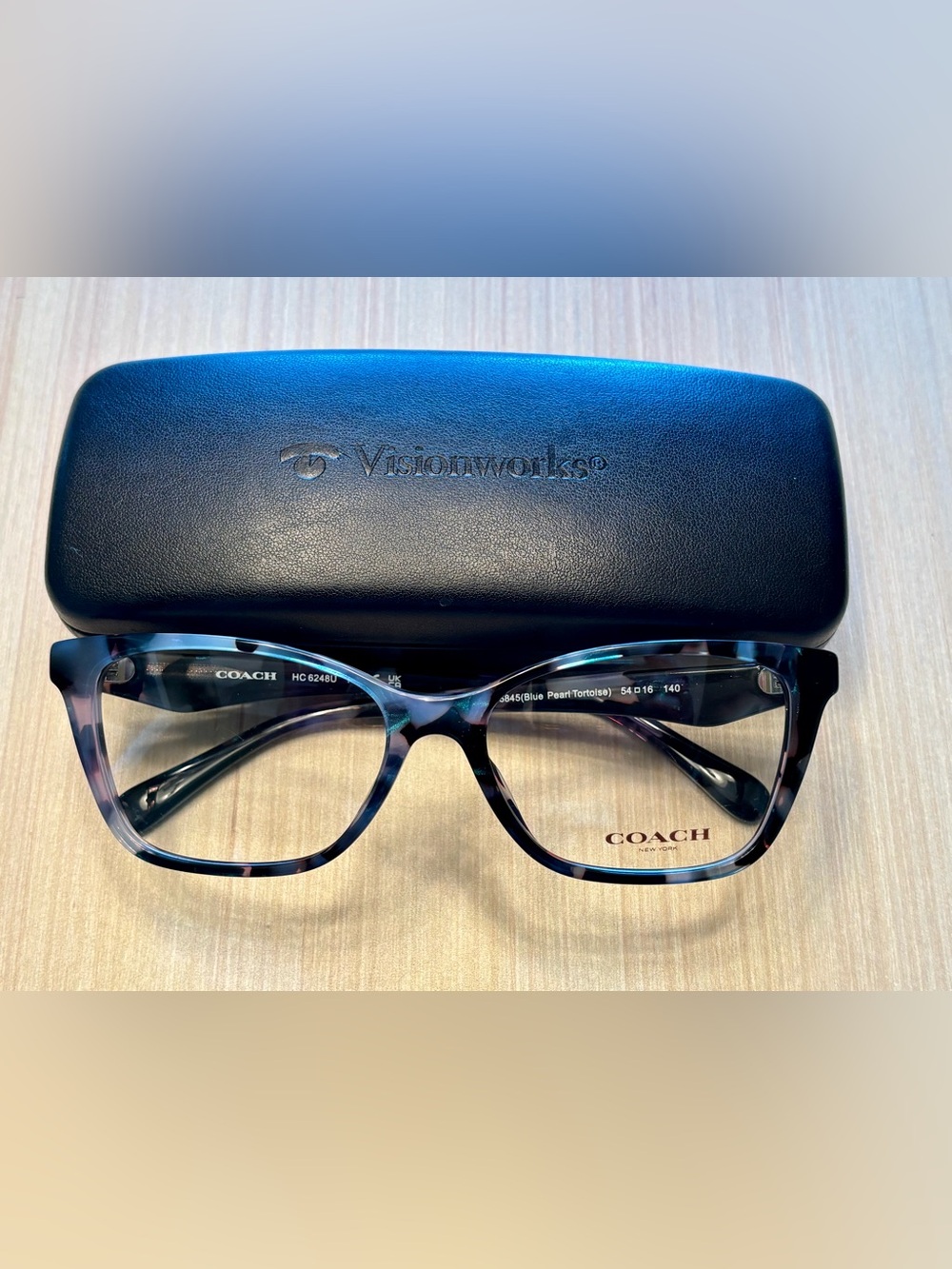 Coach HC 6248U 5845 Blue Pearl Tortoise Eyeglass Frames 54-16-140